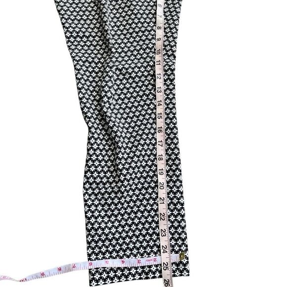 LOFT Julie Skinny Ankle Pants Black & White Geometric Print Size 10 - Picture 5 of 10